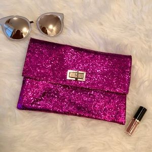 Mossimo Hot Pink Sparkle Clutch
